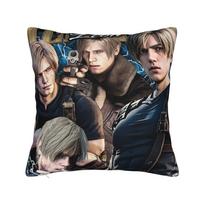 Leon S. Kennedy Gyventojų Piktadarystės Pagalvės Užvalkalas Spausdintas Audinys Pagalvės Užvalkalas Dekoras Mesti Pagalvę Užvalkalas Namų Kvadratinis 40X40cm 30x30cm 12x12in
