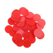 100 vnt. plastikiniai monetų žetonai kazino pokerio stalo žaidimams 25 mm Red