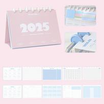 Mushroom Button 2025 Desk Calendar Standing Flip Daily Monthly Learning Plan Desk Calendar Spiral Table Agenda Organizer rožinė