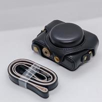 PU odos fotoaparato dėklas, skirtas Sony RX100 M7 RX100II RX100 M3 RX100III M4 M5 M6, su peties dirželiu, pilno kūno apsauga juoda