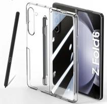 NEW for Samsung Galaxy Z Fold 7 6 5 Premium Cases with S Pen and S Pen Holder Solid Color Built-in Screen Protector Matte Cover Galaxy Z Fold5 gryna