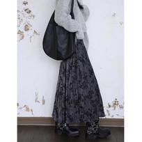 French Retro Pleated Velvet A-Line High Waist Skirt for Women - Spring/Autumn Large pilka spalva