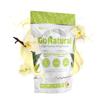 RAW POWDERS Baltymai GO NATURAL, 1 kg, koncentratas (vanilės skonio)