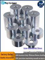 Aliuminio lydinio 30 mm išorinio skersmens įvorės tarpinė fiksavimo žiedas CNC apdirbta įvorės poveržlė veleno įvorė Custom Specification