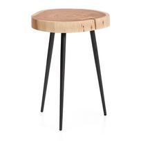Apvalios formos šoninis stalas su akacijos stalviršiu 35x35 cm Tanive – Kave Home