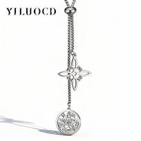 Tetragrammaton Pentagrama ir Raganos Mazgas Karoliai Ilga Dėžutės Grandinėlė Dvigubas Pakabukas Amuletas Karoliai Raganavimas Papuošalai Poros Dovanos 75cm