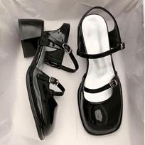 2024 Double Buckle Green Sandals for Women Ladies Summer Hollow Out Mary Janes Shoes Elegant Square Head Sandals Female Low Heels 39 juoda
