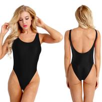 Moteriškas Seksualus Bikini Maudymosi Kostiumas Viengubas Aukšto Kirpimo Žemos Nugaros Tampri Kūno Apranga Maudymosi Kostiumas Monokini Paplūdimio Apranga Baseino Šventės Maudymosi Kostiumas S juoda