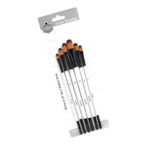 6Pcs Professional Paint Brush Nylon Bristle Paint Brush for Artist Beginner Oil Acrylics Watercolor Rock Canvas Painting D