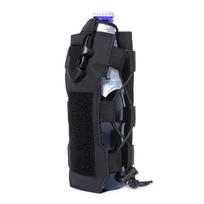 1pc Versatile Molle Water Bottle Bag for Outdoor Travel Backpacking Drawstring Bottle Kettle Holder Carrier Pouch juoda