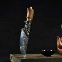 Longquan Virtuviniai peiliai 7Cr17CoMoV Plieno ašmenys Rankomis kalto Naudojimo, kaulų išpjovimo, virėjo, kapojimo peilis Aštrūs virtuvės įrankiai Medinė rankena