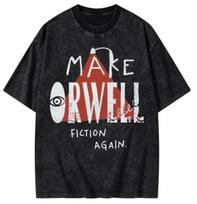 Padarykime Orwellio grožinę literatūrą vėl aktualia Marškinėliai, 1984 m. literatūros įkvėpti, juodi medvilniniai, unisex T-shirt XXXXL