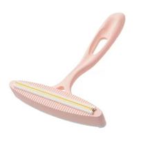 Dual-Sided Clothes Lint Remover Pet Hair Remover Brush with Copper Head Fabric Use Hair And Dust Remover for Clothes Furniture Car Seats rožinė