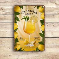 Vintage Limoncello Spritz Metal Sign   Retro Wall Art with Lemon  Mint Design Durable Bar Decor for Home Kitchen Cafe 20x30cm