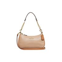 Coach Teri 25 Solid Color Zipper Closure Leather Tote Bag Crossbody Bag Shoulder Bag Women bags Gold Brown CA173-IMTAP Basic Set (Bag+Dust Bag)