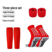Youth Sports Shin Guards & Mid-Calf Leg Wraps Set: 3-Piece Footless Soccer Socks & Protective Gear