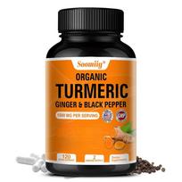 Ciberžolės Kurkuminas Su Imbiero Juodaisiais Pipirais 1500mg Trigubo Stiprumo 120 Kapsulių 120 Capsules