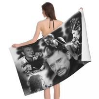 Johnny Hallyday Vonios Paplūdimio Rankšluostis Mikropluošto Prancūzų Pop Dainininkas Kelionėms Maudynėms Stovyklavimui Rankšluosčiai W30*H60(CM)