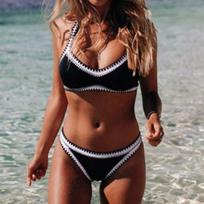 Moteriškas maudymosi kostiumėlis Bikini Dviejų dalių maudymosi kostiumėlis Vasaros mados maudymosi kostiumėliai Sexy Gathering Push Up Bra Bikini Beach Maudymosi kostiumėliai S balta