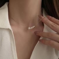 925 sterlingo sidabro baltų imituotų perlų karoliukų chokeris, raktikaulio grandinėlė, vėrinys moterims, dėžutės grandinėlės vėrinys, papuošalai, vakarėlio dovana