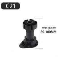 Reguliuojamos 12 cm ABS plastikinės spintelės kojelės - virtuvės ir stalo kojų atrama C21 80-100MM adjustable