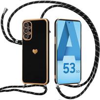 Apsauginis dėklas - Booling - skirtas Samsung Galaxy A53 5G - Širdelės raštas - Lankstus - Juodas juoda