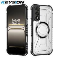 KEYSION Transparent Magnetic Case for OnePlus Nord 5 5G Soft Silicone+PC Heavy Duty Shockproof Phone Cover for OnePlus Nord 5 for OnePlus Nord 5 juoda