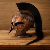 Spartan Warrior Helmet with Black Crest Handcrafted Greek Corinthian  Bronze Finish Cosplay, Display Reenactment Prop
