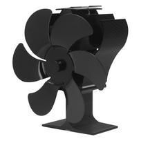 6 Blades Heat Powered Stove Fan High Temperature Resistance Self Starting Wood Burning Stove Fireplace Fan Black