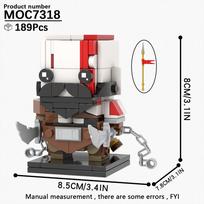 MOOXI God Of War Kratos 189Pcs MOC Bricks Game Brickheadzed Set Figure Model Building Blocks Kids Toys For Children Gift MOC7318