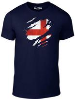 Torn England Flag - T Shirt World Cup English Retro Country Cool Sport Pride S