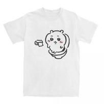 Madingi Chiikawa t-shirtai su tualeto tema vyrams, trumparankoviai t-shirtai, vasariniai, patogūs, populiarūs t-shirtai moterims, viršutiniai drabužiai#Spalva(2) S juoda