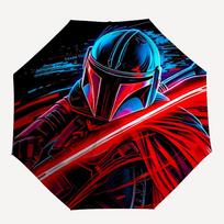 1pc Mandalorian Lightsaber Automatic Folding Umbrella, 8 Ribs for All-Season Use, Portable for Travel & Outdoor Activities 032