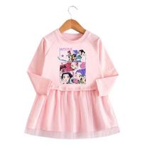 Girls Anime Kpop Rumi Zoey Mira Hunters Print Pleat Mesh Dress 90cm