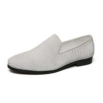 New Luxury Designer  Men's Pointed White Blue Green Formal Shoes Male Slip On Casual Loafers Wedding Dress Homecoming Footwear 38 balta
