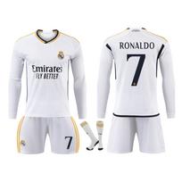 Real Madrid Ronaldo ilgomis rankovėmis vaikiškas futbolo marškinėlis Sporto įranga Baltas jaunimo 120-130 CM balta