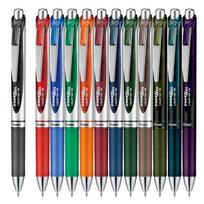 Pentel EnerGel Gel Ballpoint 12 Colors Pen, Retractable, 0.7mm, BL77-12AMZ,