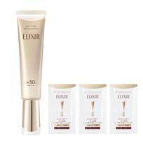 Elixir UV Emulsija Dieninė Priežiūra Revoliucija Papildomo Dydžio Rinkinys su Maišeliu 35 ml 3 Pakeliai Emulsija Makiažo Pagrindas Kremas Nuo Saulės Stangrinanti Drėkinanti Priežiūra Superieur