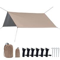 Waterproof Tarp Tent Shade Outdoor Camping Hammock Rain Fly UV Garden Awning Canopy Sunshade Ultralight 300x300cm