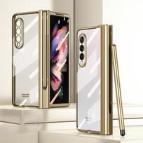 Samsung Galaxy Z Fold 3 Clear Case With S Pen &Hinge Protection &Front Tempered Glass Screen Protector for Galaxy Z Fold 3 auksas