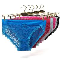 Apatiniai drabužiai Sexy Briefs Intimates Permatomos moteriškos nėriniuotos kelnaitės 6 vnt / part. M