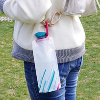 700mL Reusable Sports Travel Portable Water Bottle Collapsible Outdoor Sports Hydration Bag blue