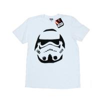 Star Wars Mens Stormtrooper Spray Helmet T-Shirt L balta