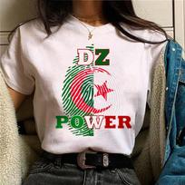 Alžyro kryžiuota vėliava marškinėliai Alžyro apvaliu kaklu marškinėliai Alžyro kelionės dovana Unisex Harajuku spaudinys T-shirt Alžyras Tee Alžyro marškinėliai S