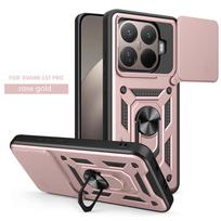 Shockproof Armor Case For Xiaomi Mi 15T Pro Car Holder Phone Cover for Mi 14T Pro 14T Camera Lens Protection Fundas Xiaomi 15T Pro rožinė
