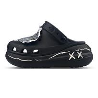 Crocs Classic clog EVA AnJie Anjie X Tiger Star Smiley Retro Trend Leopard Print Tiger Height Increase Hole Shoes Unisex Black 36-37 juoda