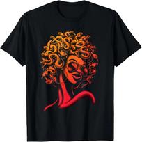 Cool Medusa with Sunglasses Melanin Greek Mythology T-Shirt S juoda