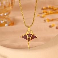 Retro Manta Ray Pendant Necklace - Non-fading Titanium Steel Clavicle Chain for Women