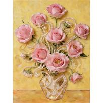 Crystal Pearl Painting 5D DIY Frame Decoration Painting Carnation Home Wall Decoration Transparent Pearl Gemstone Painting Picture Art Crafts 35x45cm
