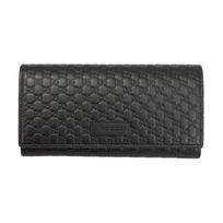 Gucci Klasikinis monogramos rašto ilgas odinis portfelis-delninukė Unisex piniginė Juoda 449396-BMJ1G-1000 Basic Set (Bag+Dust Bag)